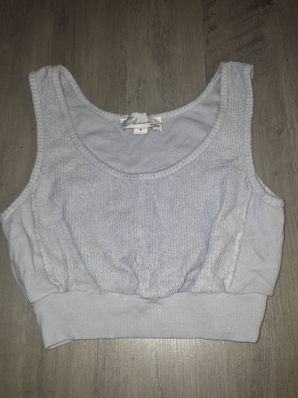 Vintage Havana Pale Blue Ribbed Crop Tank